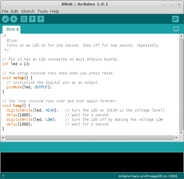 screenshot of programming IDE
